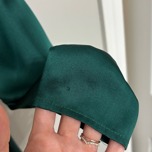 Reformation Carmelina 100% Silk Midi Dress in Emerald Green - Size 2 - Picture 8 of 9